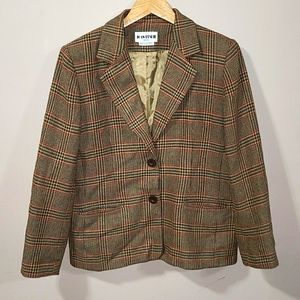 Vintage Plaid Wool Blazer